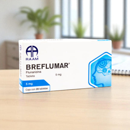 Breflumar (Flunarizina) 5 mg Caja c/40 tabletas Laboratorios RAAM