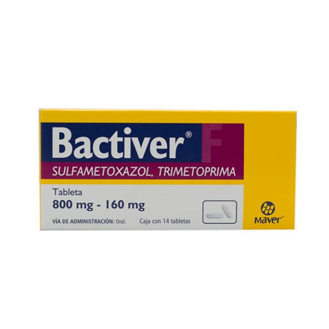 Bactiver (Trimetoprima/Sulfametoxazol) 800 mg / 160 mg Caja con 14 Tabletas Maver