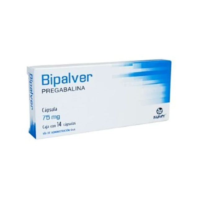 Bipalver (Pregabalina) 75 mg Caja con 14 Cápsulas
