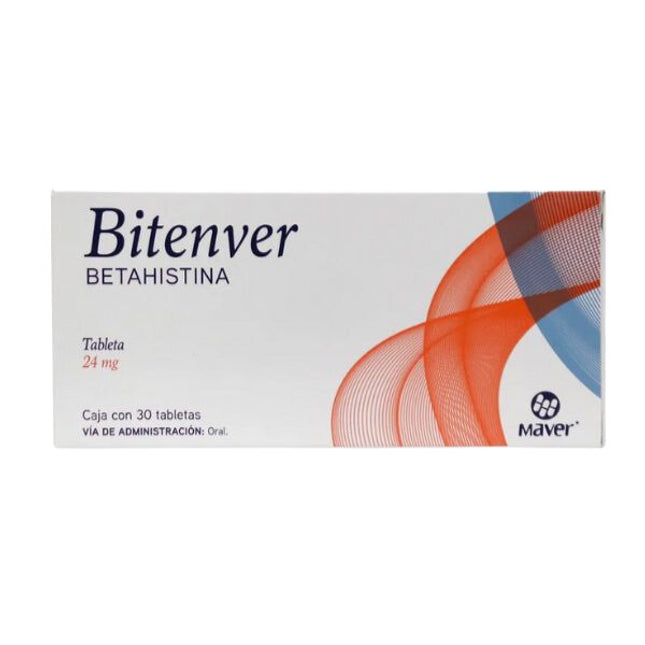 Bitenver (Betahistina) 24 mg Caja con 30 Tabletas