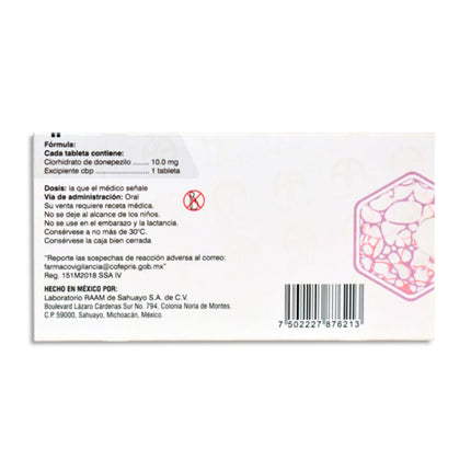 Braix  (Donepezilo) 10 mg Caja con 28 Tabletas RAAM Laboratorios