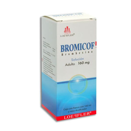 Bromicof (Bromhexina) Solución 160 mg Frasco con 100 ml