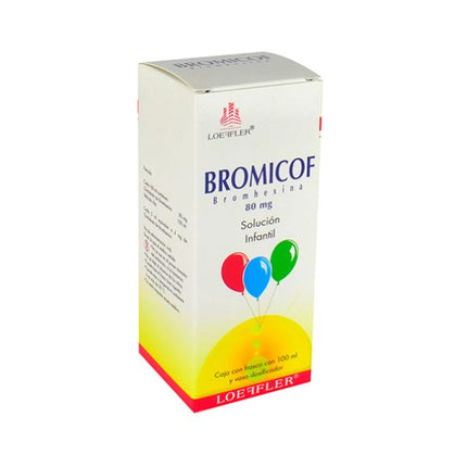 Bromicof (Bromhexina) Solución 80 mg frasco con 100 ml de Jarabe