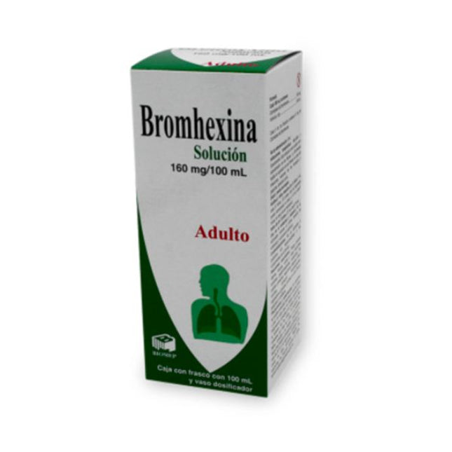 Bromhexina Solución 160 mg/100 ml Frasco Con 100 ml  y Dosificador