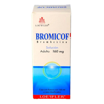 Bromicof (Bromhexina) Solución 160 mg Frasco con 100 ml