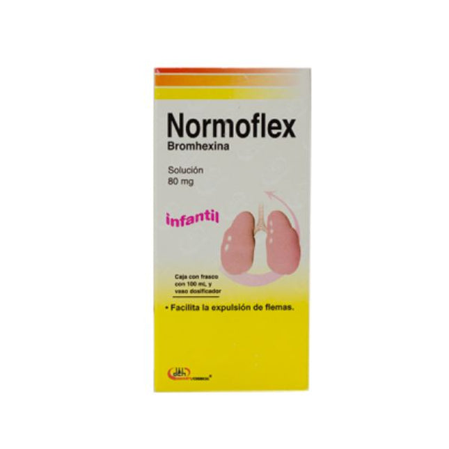 Normoflex (Bromhexina) Solución 80 mg Con 100 ml Infantil