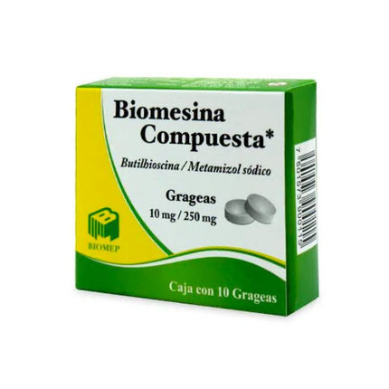 Biomesina Compuesta 10 mg / 250 mg Caja con 10 Tabletas