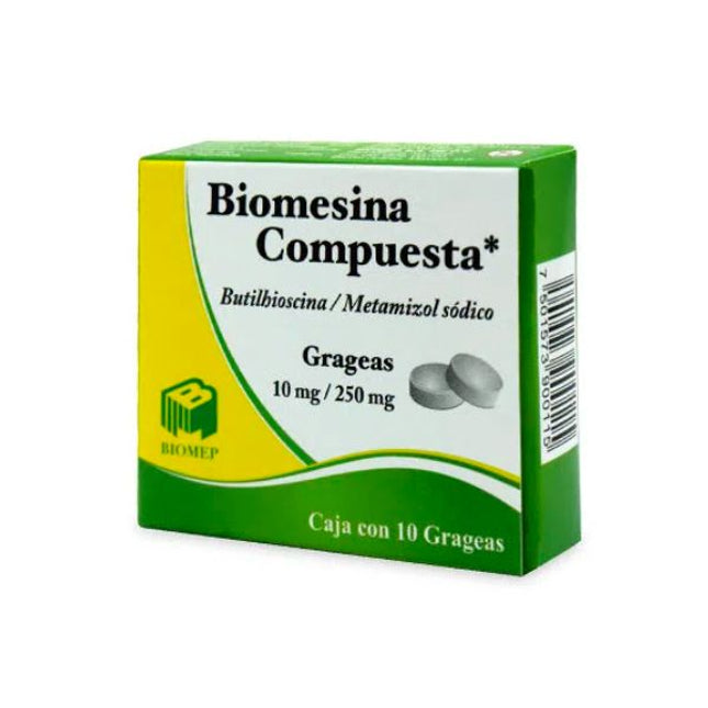 Biomesina Compuesta 10 mg / 250 mg Caja con 10 Tabletas