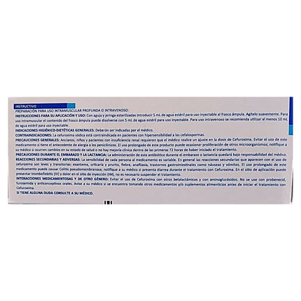 Cefuroxima 750 mg Solución Inyectable