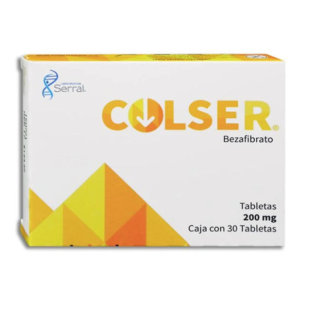 Colser (Bezafibrato) 200 mg Caja con 30 Tabletas
