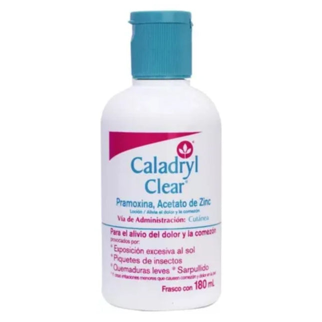 Caladryl Clear Pramoxina Acetato De Zinc Frasco con  180 mL