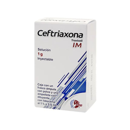 Traxicoll (Ceftriaxona) IM 1 g Inyectable con Diluyente de 3.5 ml