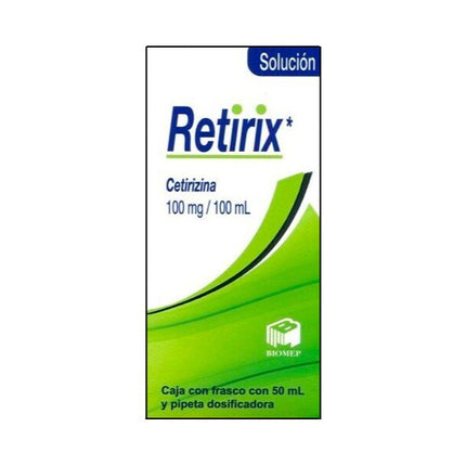 Retirix (Cetirizina) Solución Oral 100 mg / 100 ml Frasco con 50 ml