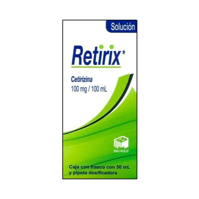 Retirix (Cetirizina) Solución Oral 100 mg / 100 ml Frasco con 50 ml