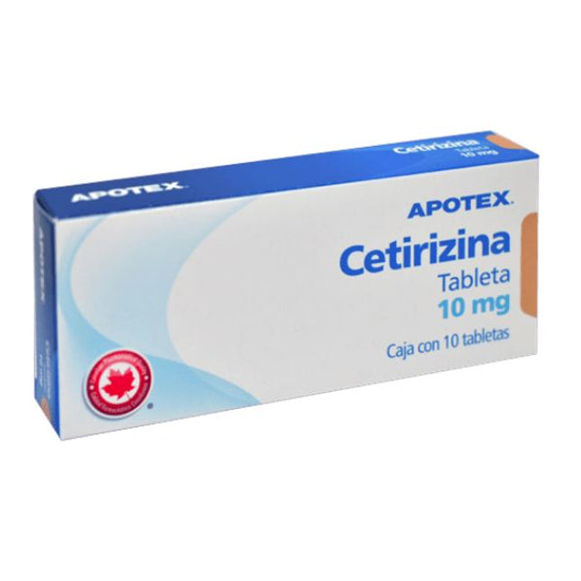 Cetirizina Apotex 10 mg Caja con 10 Tabletas