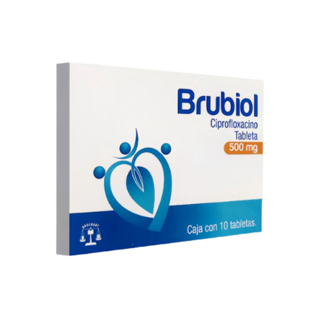 Brubiol (Ciprofloxacino) 500 mg Caja con 10 Tabletas
