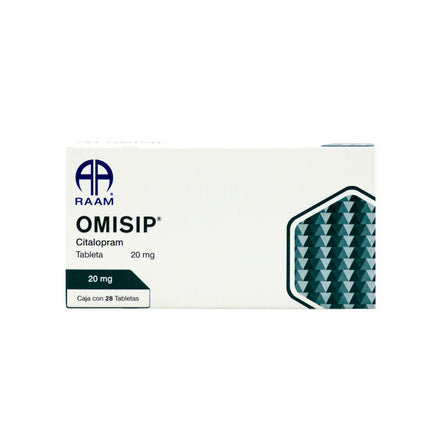 Omisip (Citalopram) 20 mg Caja con 28 Tabletas RAAM Laboratorios