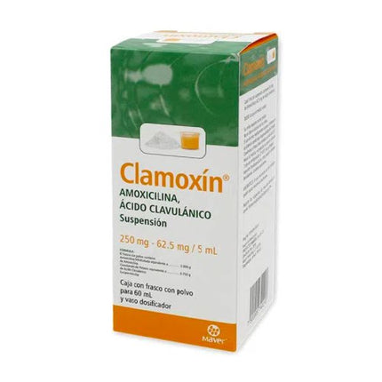 Clamoxin (Amoxicilina/Ácido Clavulánico) 250mg/62.5/5 ml Suspensión