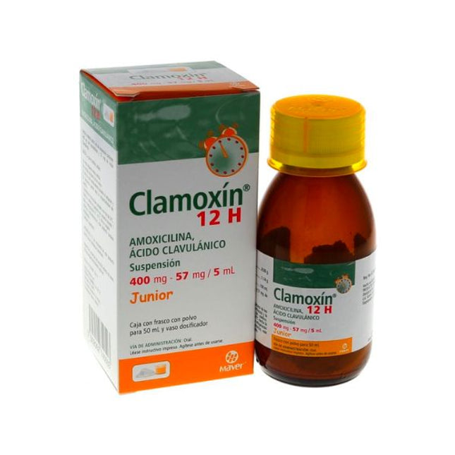 Clamoxin Junior (Amoxicilina/Ácido Clavulánico) 400 mg/57/ 5 ml Suspensión