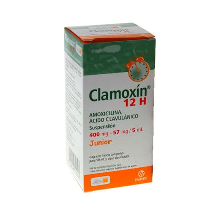Clamoxin Junior (Amoxicilina/Ácido Clavulánico) 400 mg/57/ 5 ml Suspensión