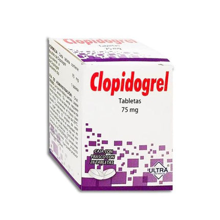 Clopidogrel 75 mg Caja con 28 Tabletas