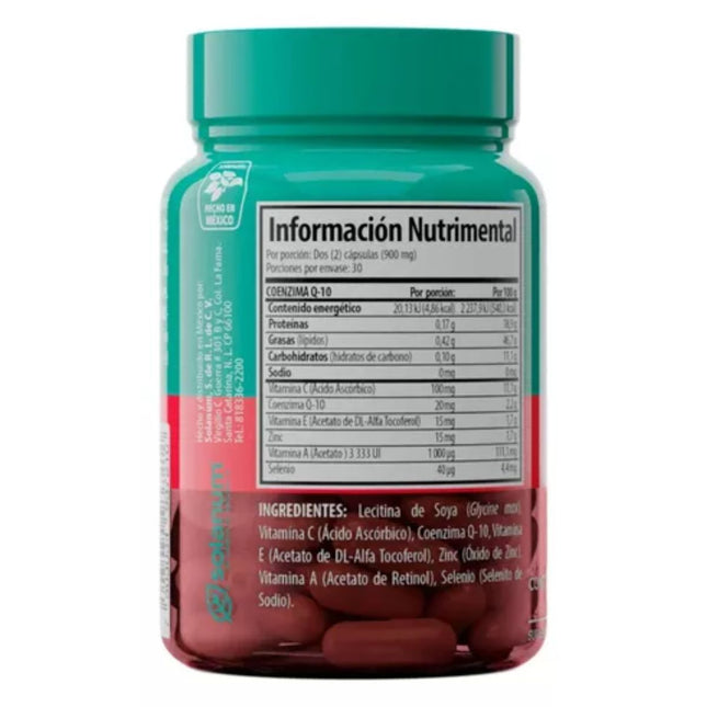 CoQ-10 Vitaminas A, C, E, Zinc Selenio Solanum 60 Cápsulas