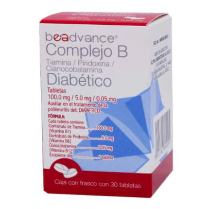 Complejo B Diabetico 100 mg/5mg/0.05 mg Caja con 30 Tabletas