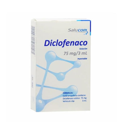 Diclofenaco 75 mg/3 ml Inyectable Caja con 2 Ampolletas
