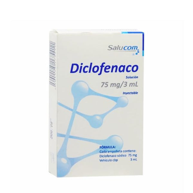 Diclofenaco 75 mg/3 ml Inyectable Caja con 2 Ampolletas