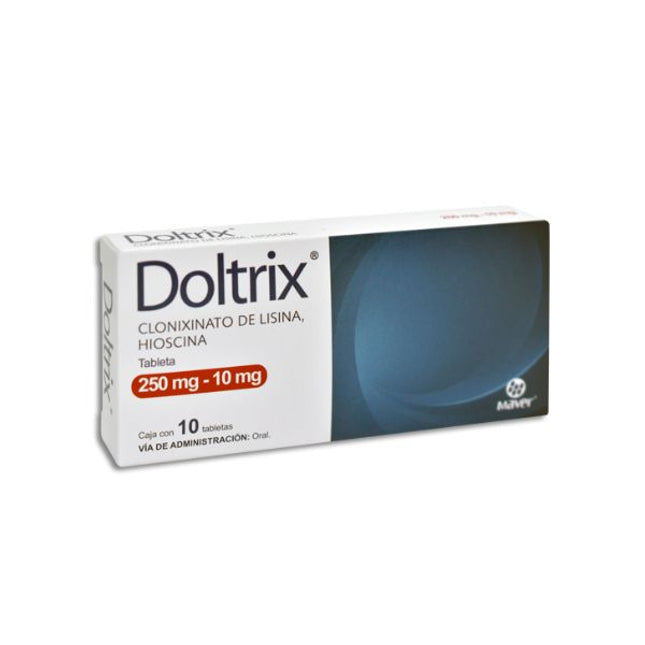 Doltrix (Clonixinato de Lisina / Hioscina) 250 mg / 10 mg Caja con 10 Tabletas