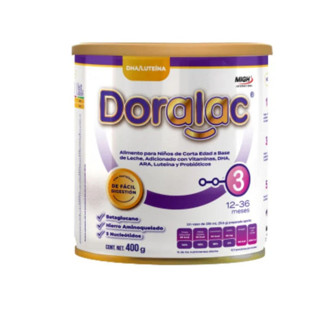 Doralac 12-36 Meses Etapa 3 Fórmula Infantil Premium Lata 400 g