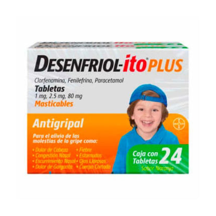Desenfriol-Ito Plus Sabor Naranja Tabletas Masticables Caja con 6 Tabletas