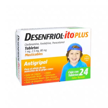 Desenfriol-Ito Plus Sabor Naranja Tabletas Masticables Caja con 6 Tabletas
