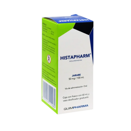 Histapharm (Desloratadina) 50 mg  Caja con Frasco 60 mL Quimpharma