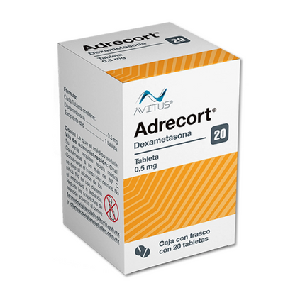 Adrecort Dexametasona 0.5 mg Caja con 30 tabletas