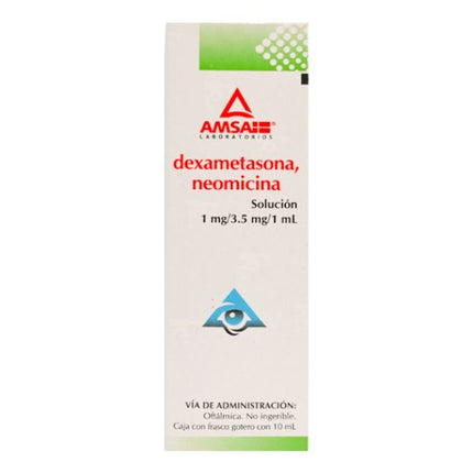 Dexametasona/Neomicina 1 mg/3.5 mg/1 ml Caja con Frasco Gotero con 10 ml