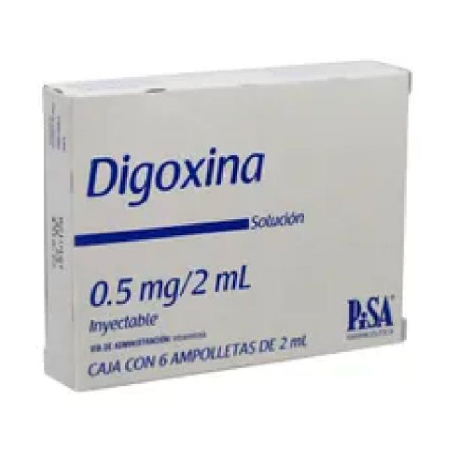Digoxina 500 mg Caja con 6 Ampolletas