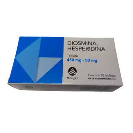 Diosmina / Hesperidina 450 mg / 50 mg Caja con 20 Tabletas