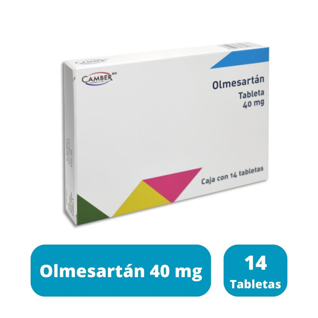 Olmesartán Medoxomilo 40 mg Caja con 14 Tabletas