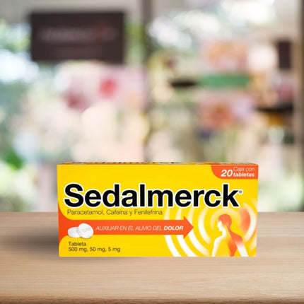 Sedalmerck (Paracetamol, Cafeína, Fenilefrina) 500 mg / 50 mg / 5 mg Caja con 20 Tabletas