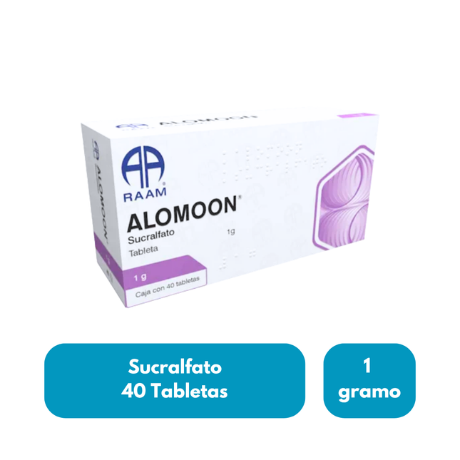 Sucralfato 1 g 40 tabletas Alomoon Laboratorio RAAM