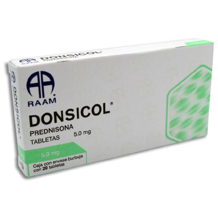 Donsicol (Prednisona) 5 mg Caja con 20 Tabletas