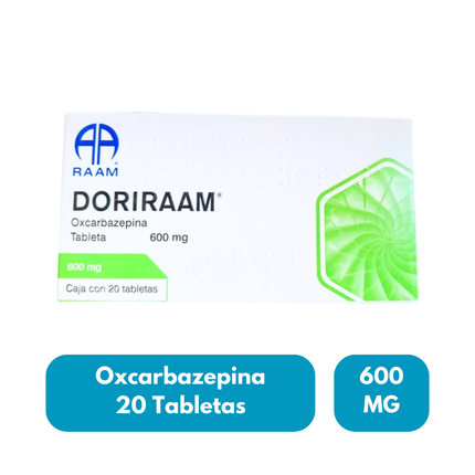 Oxcarbazepina 600mg Caja con 20 Tabletas Doriraam RAAM