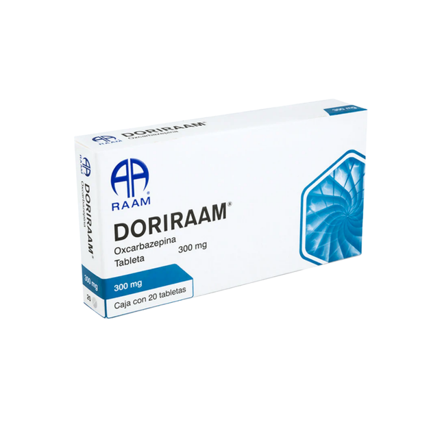 Oxcarbazepina 300 mg 20 Tabletas Doriraam RAAM
