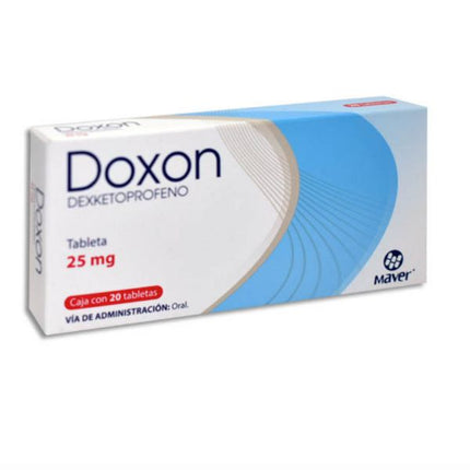 Doxon (Dexketoprofeno Trometamol) 25 mg Caja con 20 Tabletas