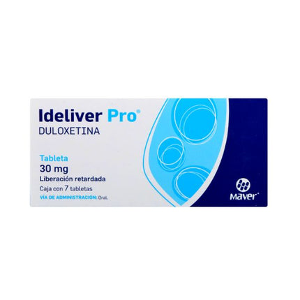 Ideliver Pro (Duloxetina) 30mg Caja con 7 Tabletas