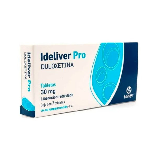 Ideliver Pro (Duloxetina) 30mg Caja con 7 Tabletas