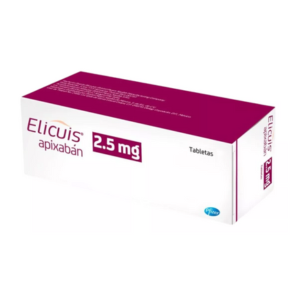 Elicuis (Apixabán) 2.5 Mg Caja Con 20 Tabletas