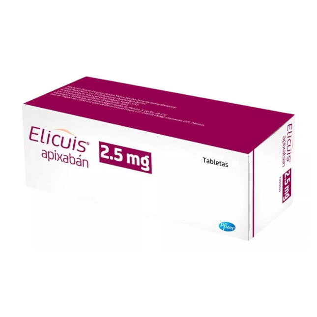 Elicuis (Apixabán) 2.5 Mg Caja Con 20 Tabletas