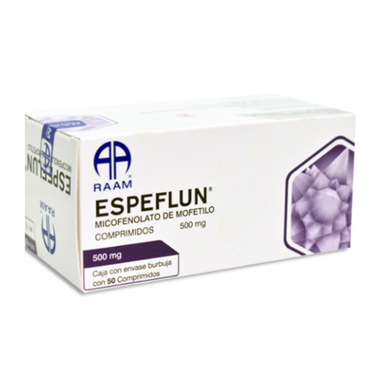 Espeflun (Micofenolato de Mofetilo) 500 mg Caja con 50 Comprimidos